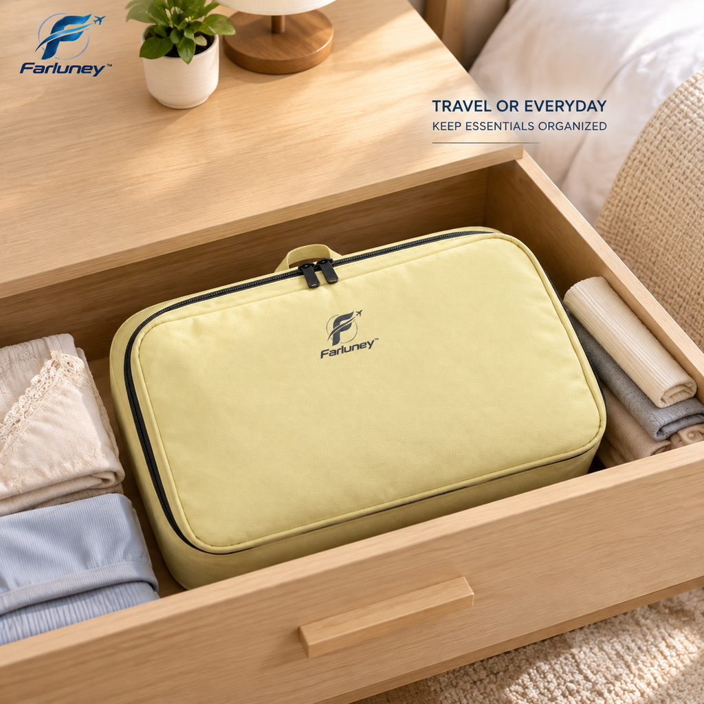 Farluney™ Intimate Organizer Bag – Multi-Compartment Underwear Storage Bag for Closet Organization, Travel & Everyday Essentials
