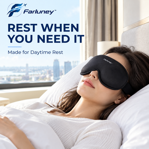 Farluney™ DreamShield Sleep Mask – Premium Light Blocking Eye Mask for Travel, Sleep, Meditation & Everyday Rest