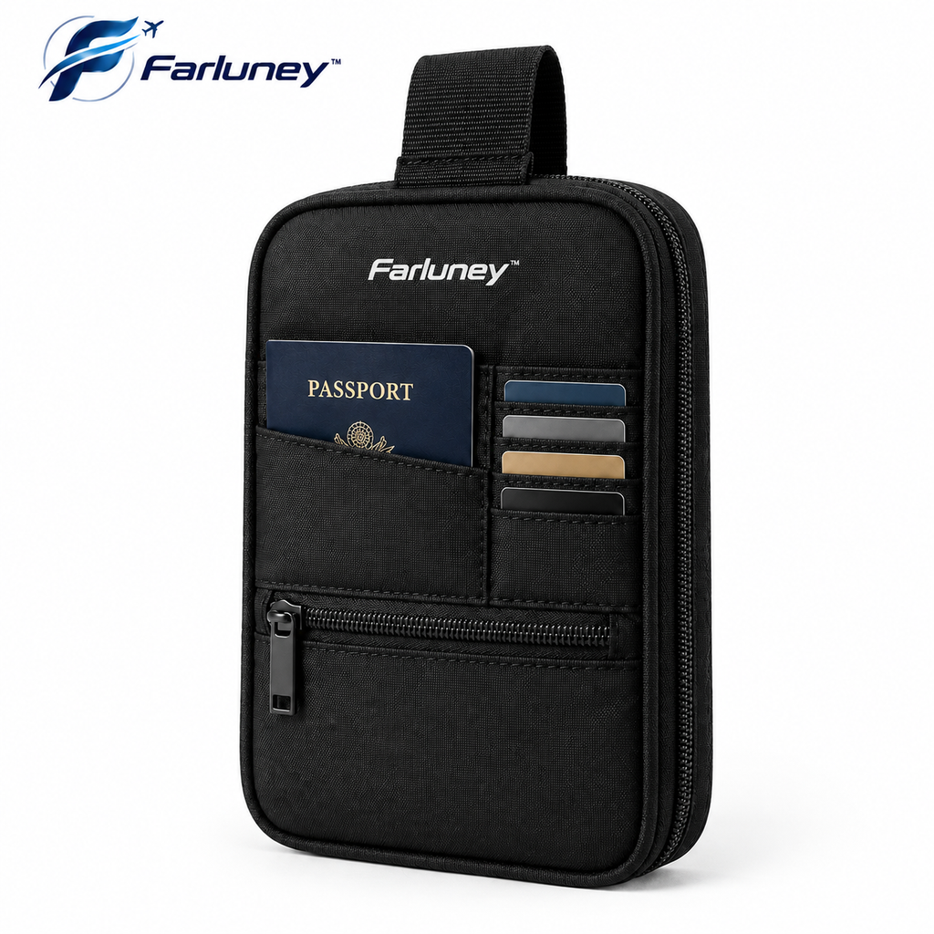 Farluney™ LuggageMate Hanging Organizer – Travel Suitcase Attachment Bag for Extra Storage, Airport Convenience & Everyday Carry