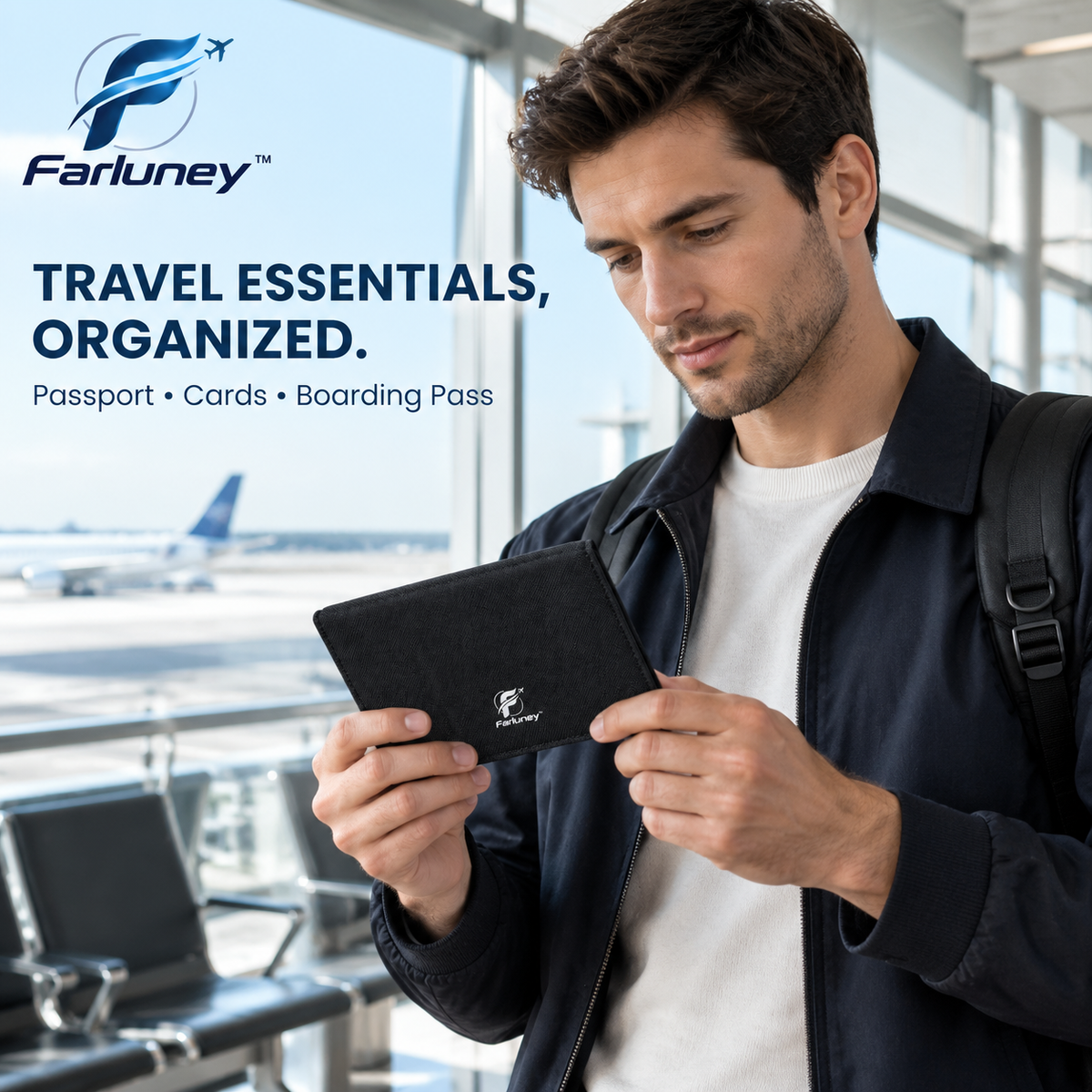 Farluney™ TravelGuard Passport Holder – Slim Passport Organizer Wallet for Travel Documents, Cards & Everyday Essentials