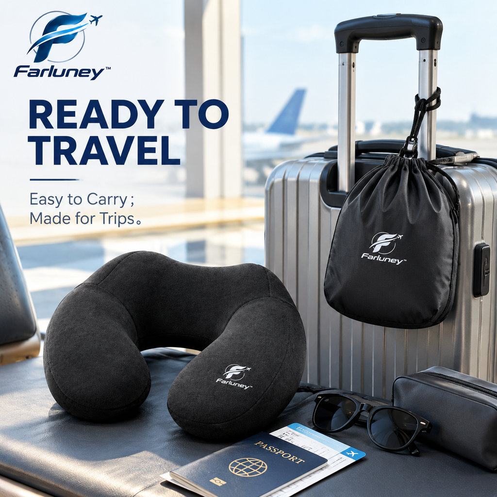 Farluney™ CloudRest Travel Pillow – Ergonomic U-Shaped Neck Pillow for Flights, Road Trips, Office Rest & Everyday Comfort