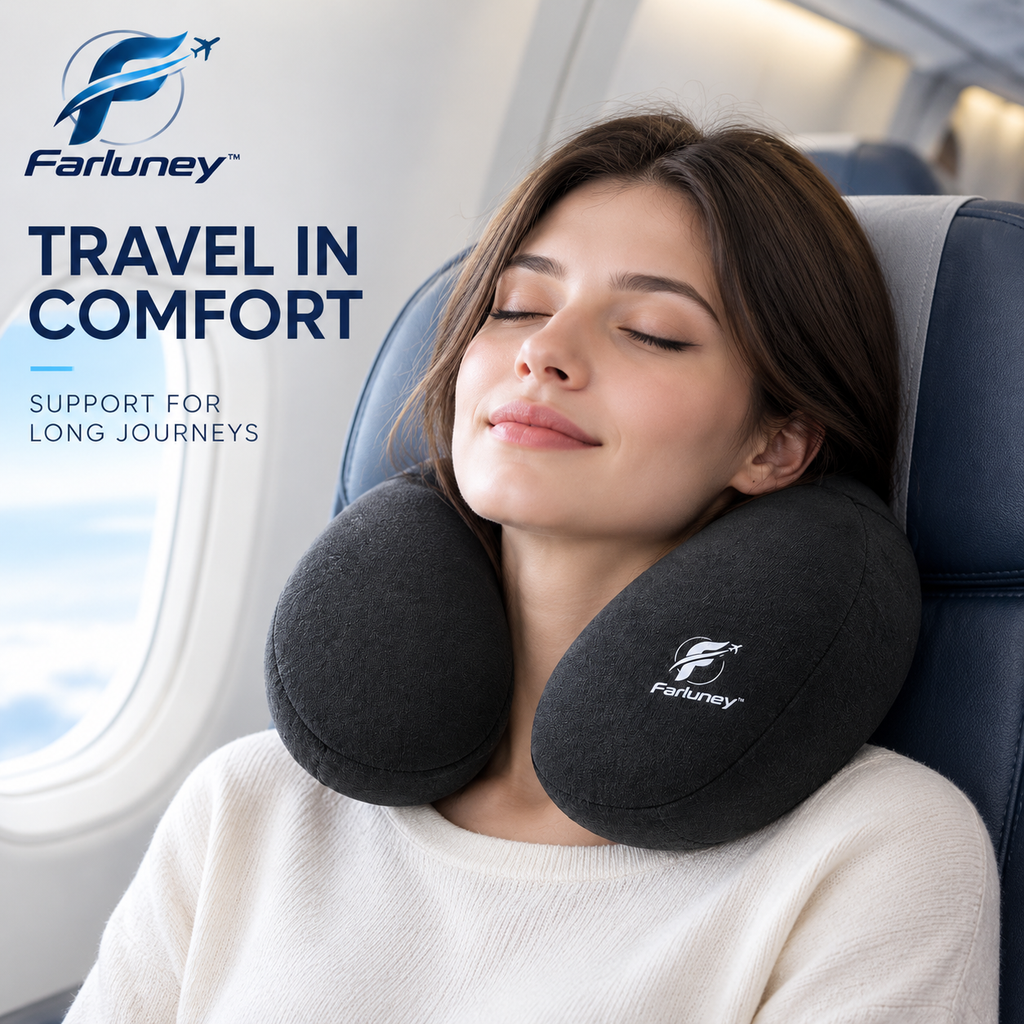 Farluney™ CloudRest Travel Pillow – Ergonomic U-Shaped Neck Pillow for Flights, Road Trips, Office Rest & Everyday Comfort